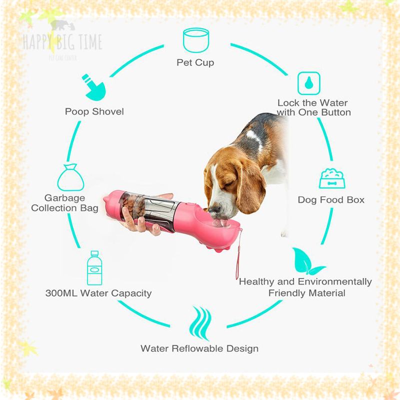 Portable Pet Dog Water Bottle Food Feeder For Pet Dogs Travel Puppy Cat Drinking Bowl Outdoor Pet Water Dispenser Pet Product