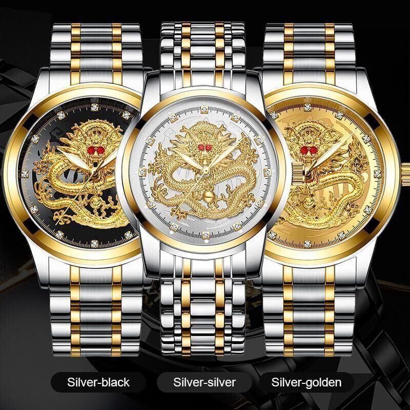 ⌚Embossed Golden Dragon Watch⌚✨