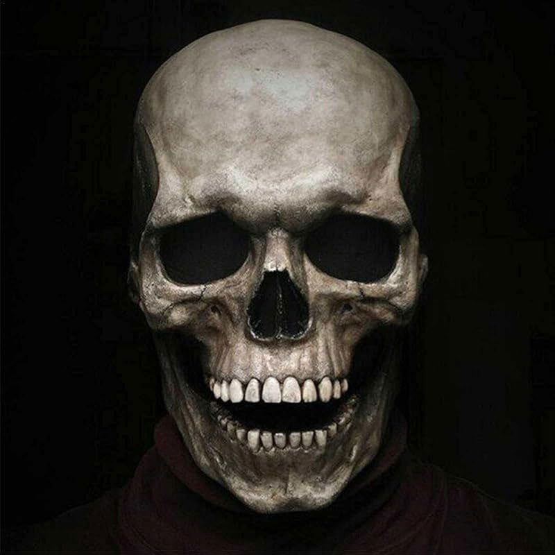 Full Head Skull Mask with Movable Jaw
