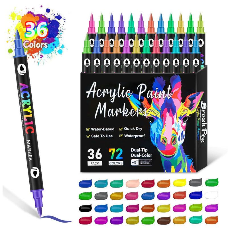 Dual Tip Acrylic Paint Pen Marker - 24/48/72 Colours/Dual Tip Acrylic Paint Pen Marker - 24/48/72/120 Colours