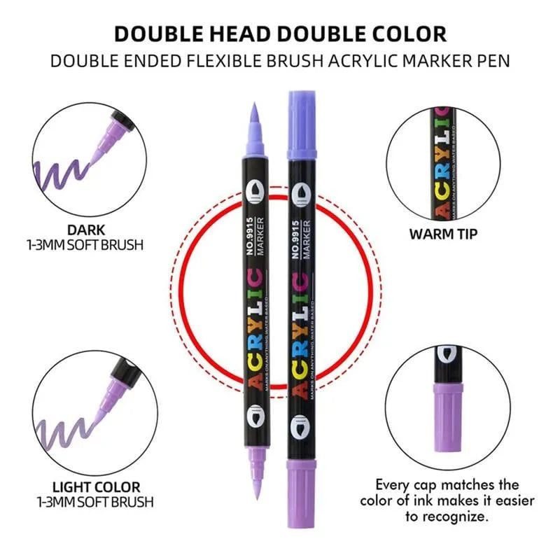 Dual Tip Acrylic Paint Pen Marker - 24/48/72 Colours/Dual Tip Acrylic Paint Pen Marker - 24/48/72/120 Colours