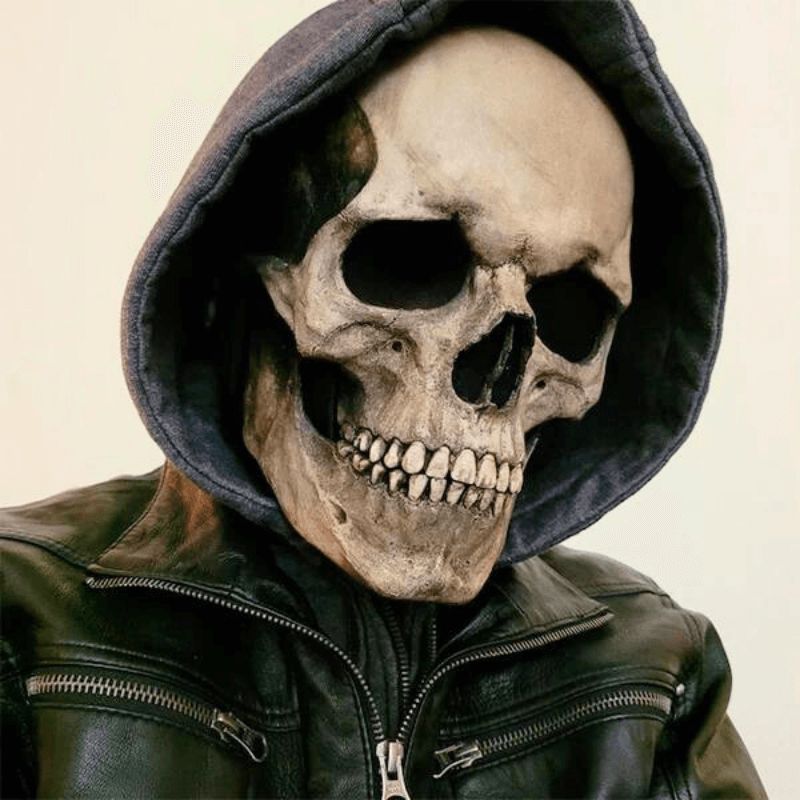 Full Head Skull Mask with Movable Jaw