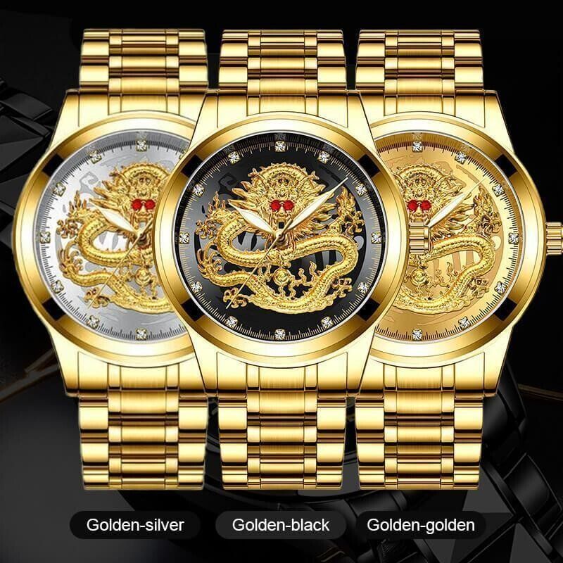⌚Embossed Golden Dragon Watch⌚✨