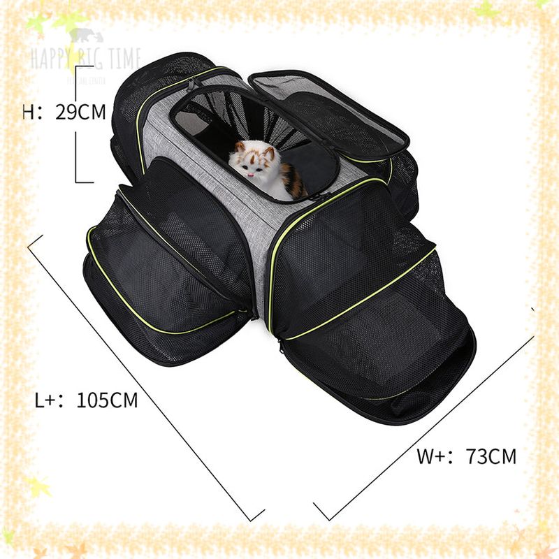 Portable Dog Carrier,Airline Approved,4 Sides Expandable Soft-Sided Pet Carrier,Cat Collapsible Carrier with Removable Soft Fleece Pad