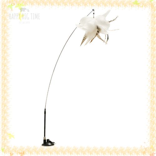 Cat Stick Long Rod Teaser Cat Stick Feather Bell Sucker Fixed Cat Interactive Toy Cat Accessories