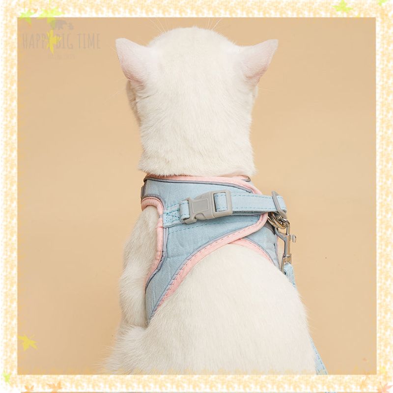Pet Harness + Leash Set Training Walking Leads for Small Cats Dogs Floral Print Harness Collar Adjust Leashes Set