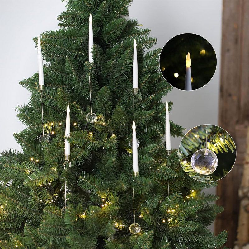 10-Pack Flameless Taper Christmas Tree Decoration Candles