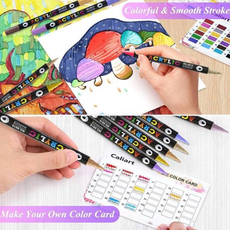 Dual Tip Acrylic Paint Pen Marker - 24/48/72 Colours/Dual Tip Acrylic Paint Pen Marker - 24/48/72/120 Colours