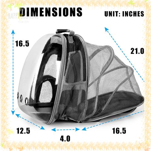 Lightweight Expandable Cat Carrier Clear Bubble
