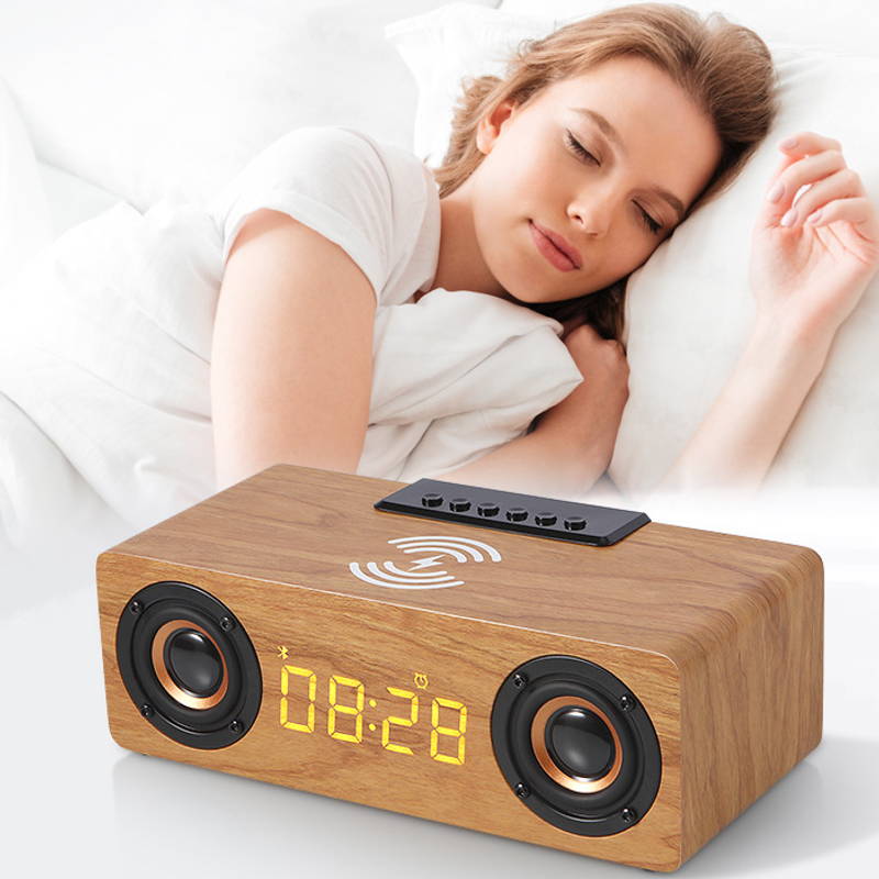 Wireless Charging Alarm Clock Bluetooth Speaker