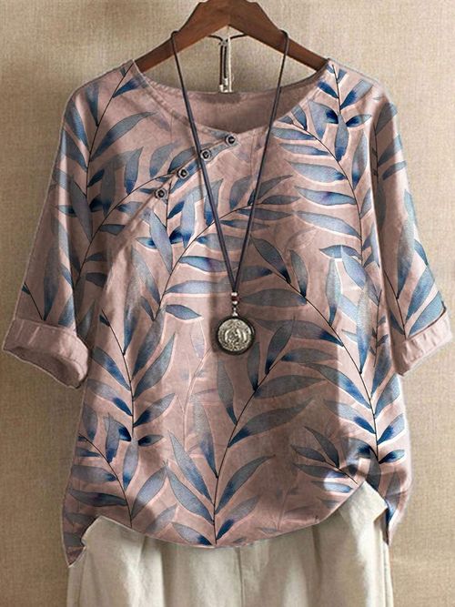 Women Sleeve Round Neck Floral Printed Tops