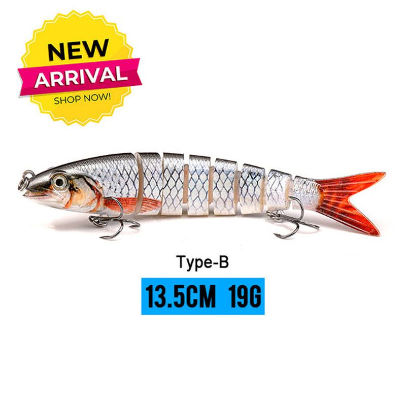 Sinking Wobblers Fishing Lures 13.5cm 19g   8 Multi Jointed Swimbait Hard Artificial Bait Pike Bass Fishing Lure Crankbait