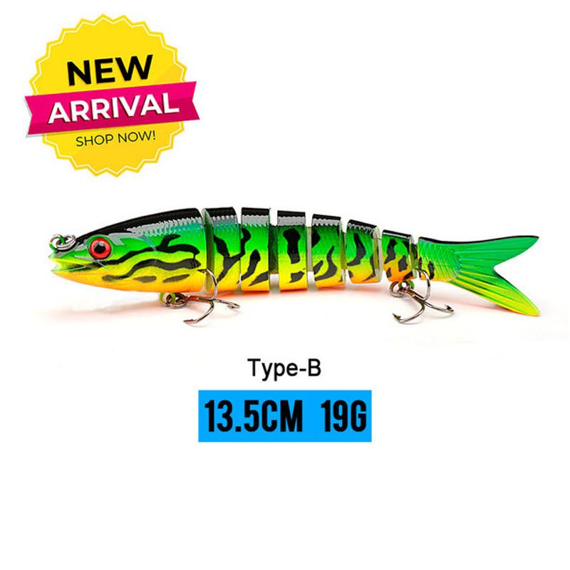 Sinking Wobblers Fishing Lures 13.5cm 19g   8 Multi Jointed Swimbait Hard Artificial Bait Pike Bass Fishing Lure Crankbait
