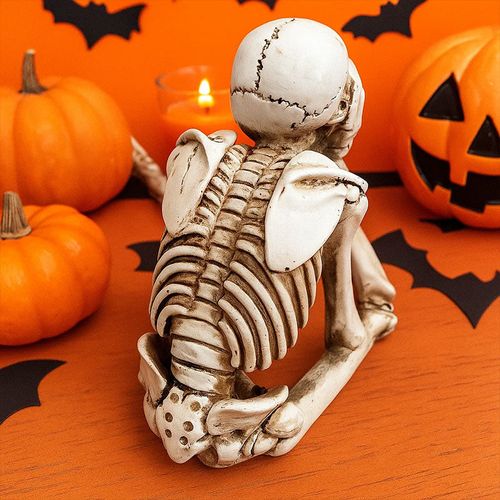 💀 Halloween Three Wise Skeletons Resin Figurines 🎃