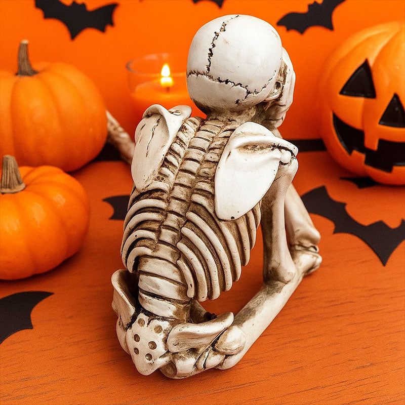 💀 Halloween Three Wise Skeletons Resin Figurines 🎃