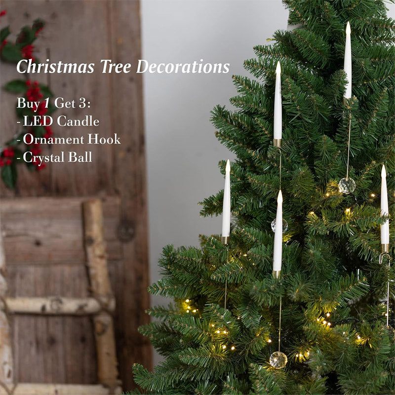 10-Pack Flameless Taper Christmas Tree Decoration Candles