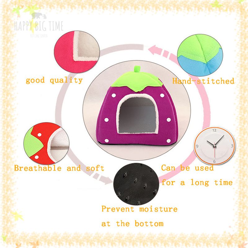 Foldable Dog Kennel Dog Bed For Dogs Cats Animals Pet House Strawberry Pet House