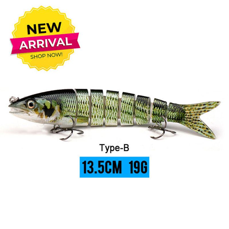 Sinking Wobblers Fishing Lures 13.5cm 19g   8 Multi Jointed Swimbait Hard Artificial Bait Pike Bass Fishing Lure Crankbait