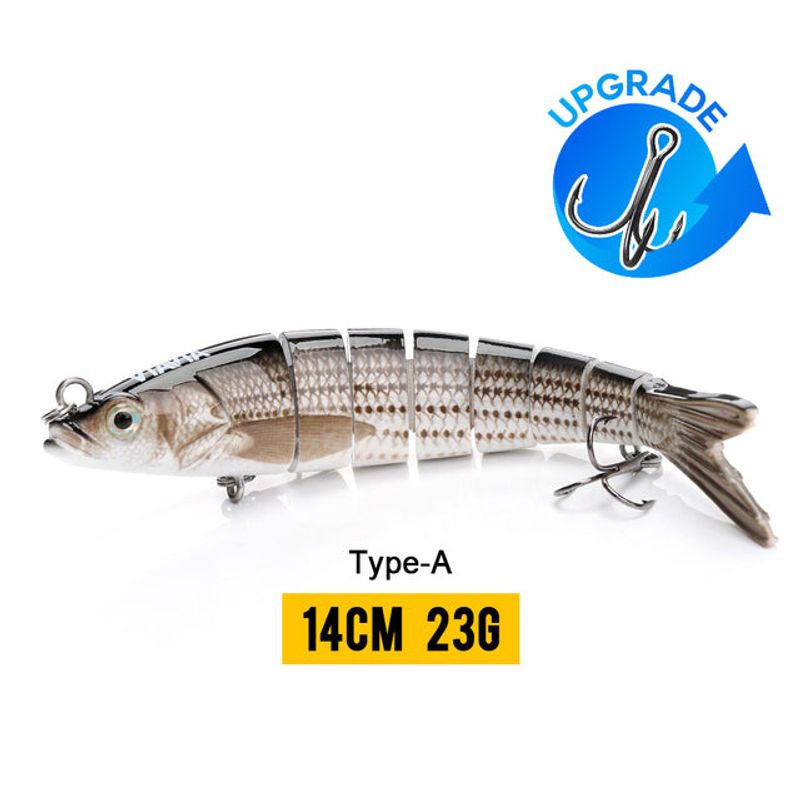 12.5cm 18g Bionic Hard Bait Wobbler Sinking Jointed Swimbait NO.6 Treble Hook 3D Eyes In River Pond Lake For Trout Pike Perch