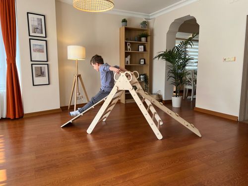 Folding Wooden Climbing Triangle for Kids. Montessori GYM Triangle