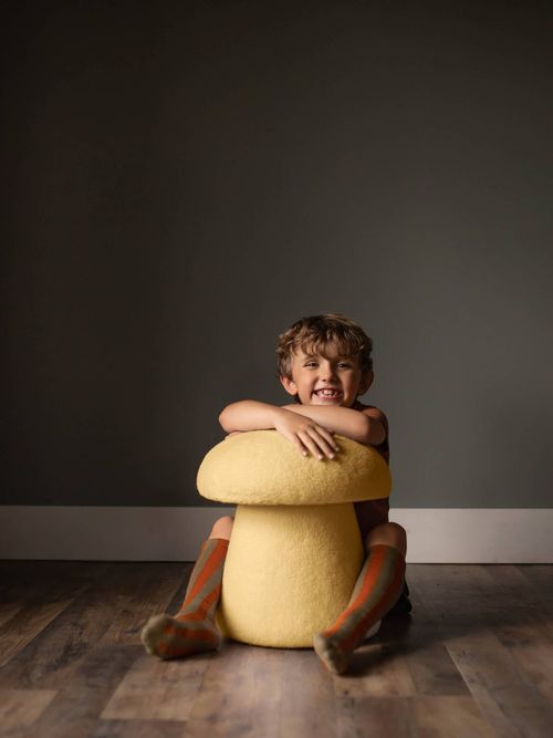 Small Boucle Mushroom Stool