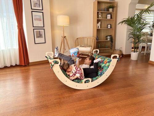 Wooden Climbing Arch Swing for Baby. Toddler and Kids (with pillow options)