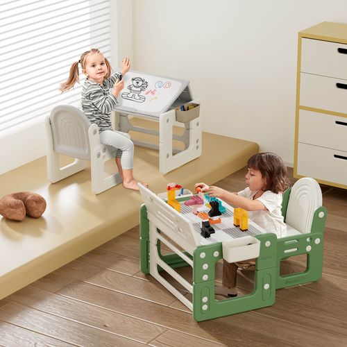 Kids Building Block Table Green