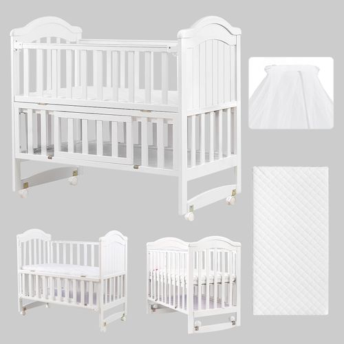 HARPPA Portable Mini Crib 6-in-1 Convertible (Mattress + Mosquito Net Included)