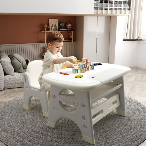 BenaRita Kids Drawing Table and Chair Set Gray