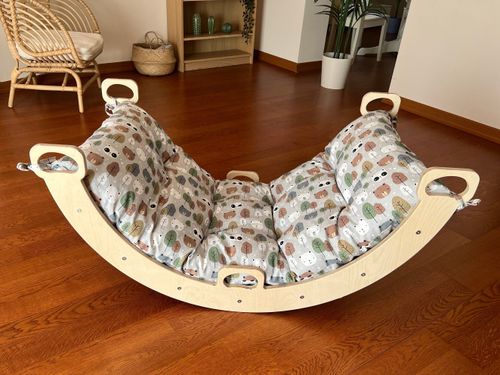 Wooden Climbing Arch Swing with Happiness in nature design Pillow