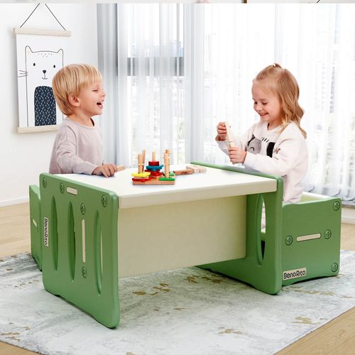 BenaRita Children's table and 2 Chairs Set Green