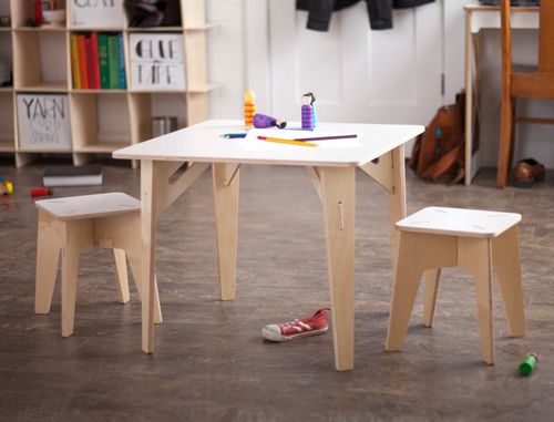 Wooden Kids Table and Stools
