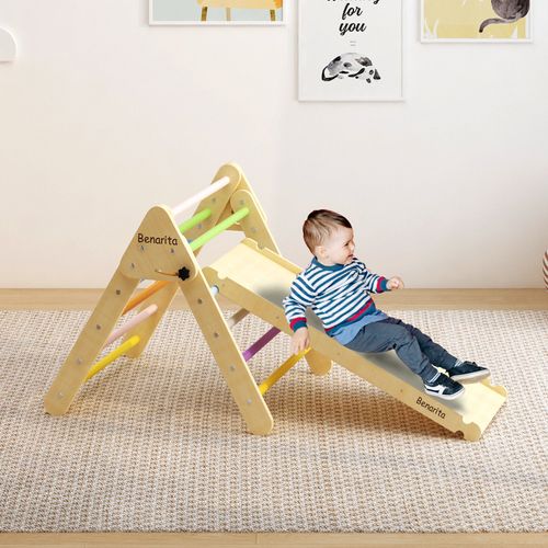 BenaRita Colorful 2 in 1 Climbing Triangle Ladder with Ramp