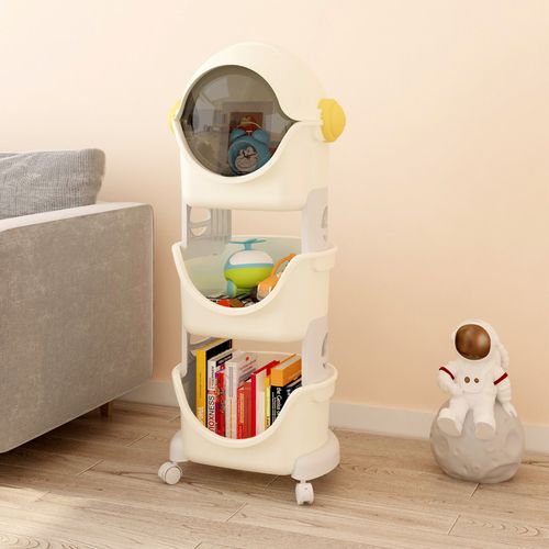 BenaRita Spaceman Storage Cart with Wheels Yellow