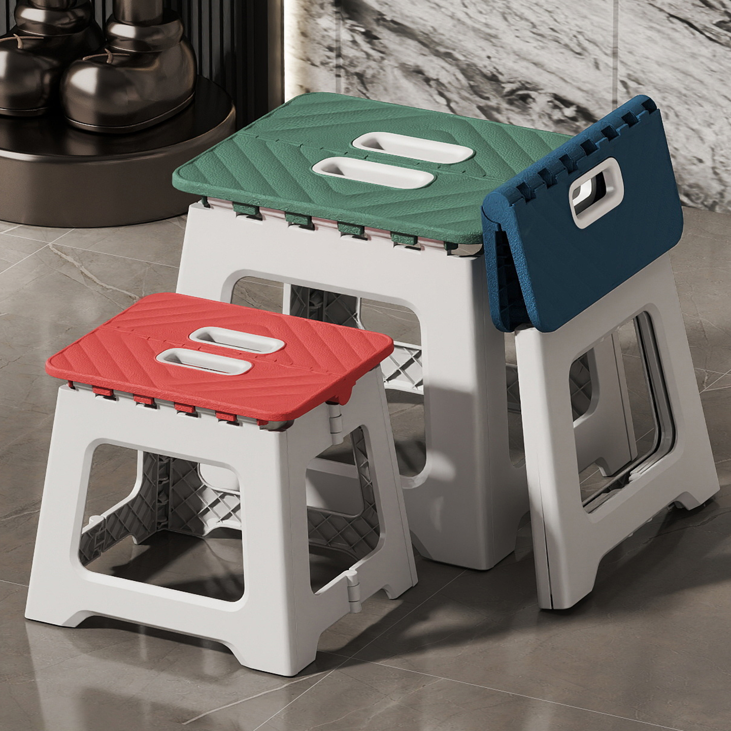 High Quality Plastic Folding Footrest Portable Lightweight Folding Telescopic Stool Foldable Plastic Stool Lightweight Kids Stool