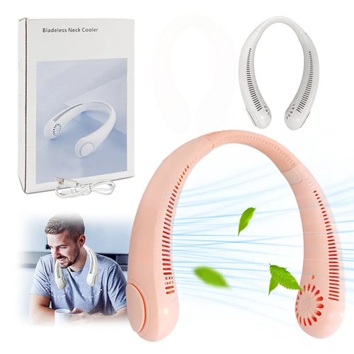 Portable bladeless USB charging silent neck hanging fan