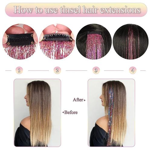 Hair tinsel clips