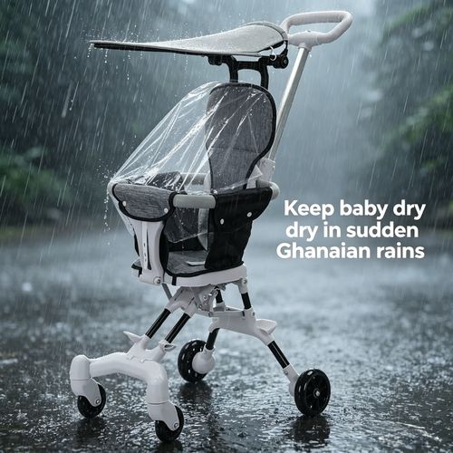 🚼✨ Adjustable Folding Baby Pram 🛞 Wear Resistant Four Wheel Design With Sun Protection Canopy Thick Cushion For Toddler