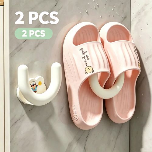 No-Drill U-Shape Slipper Hanger, Save Your Bathroom Space