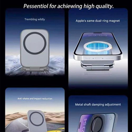 Drive Hidefold Ultra-Thin Foldable Magnetic Car Phone Mount, Phone Mount 270°Adjustable Anti-Shake Cell Phone Holder for Car Retractable Adjustable Foldable,Laptop,Gym (1Pcs)