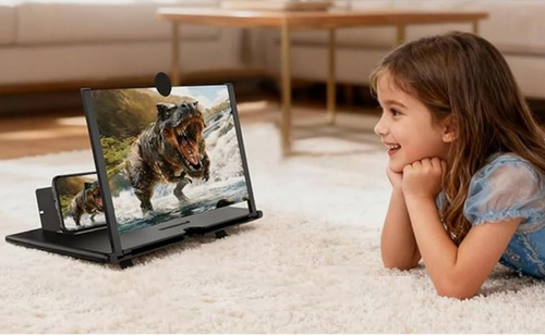 12-inch Screen Magnifier,3D HD,Pull-Out Type,Smart Phone Magnifier,Mobile Phone Large Screen,Foldable and Retractable,Movie Video Screen Magnifier