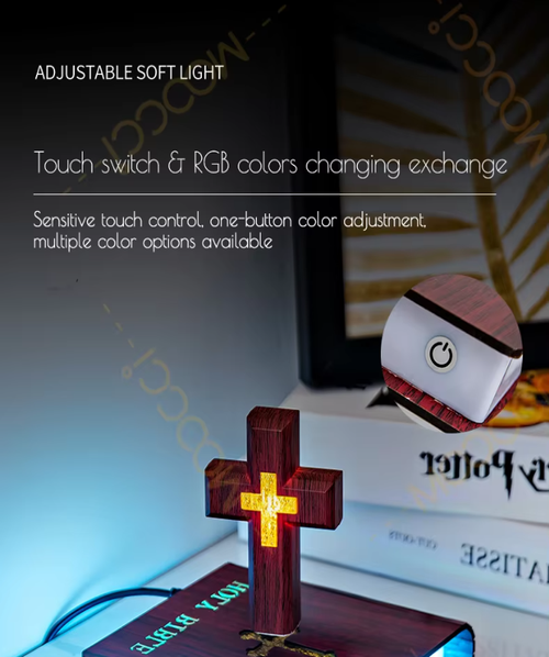 Magnetic levitation anti-gravity black technology ornaments cross book atmosphere light