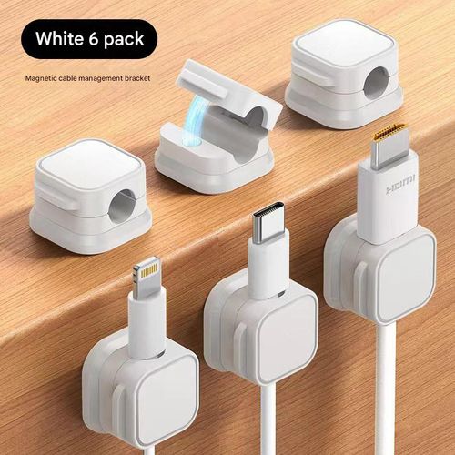 Magnetic cable organizer for desktop and car data cables, storage and organization of mobile phone charging cable clips, fixed artifact buckle plug