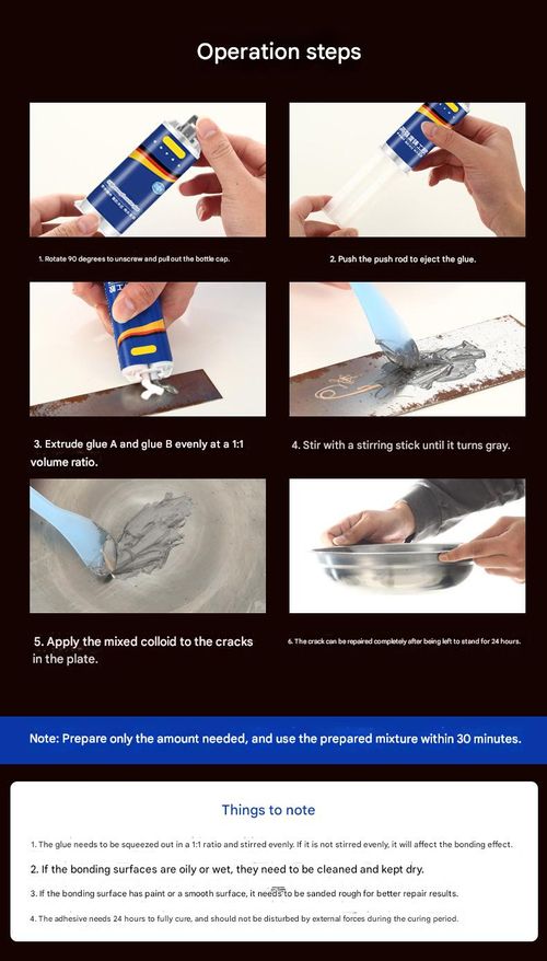 Metal adhesives, metal bonding and repair pastes, AB glue, liquid metal adhesives, repair gel pastes, cold welding high-temperature resistant adhesives, magic metal cast iron repair paste kits, suitable for cast iron and epoxy resin adhesives.