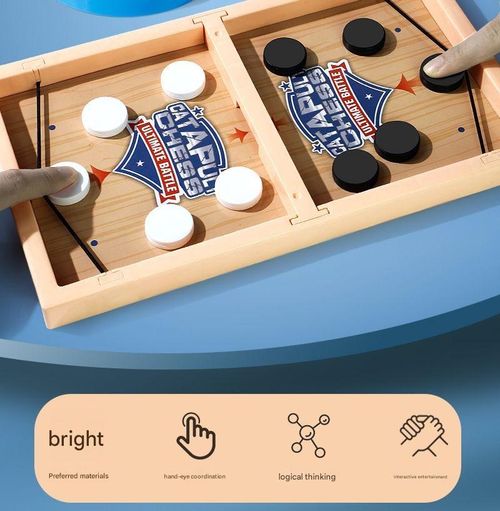 Wooden bouncing chess parent-child interactive chess bumping chess like a ball table hockey