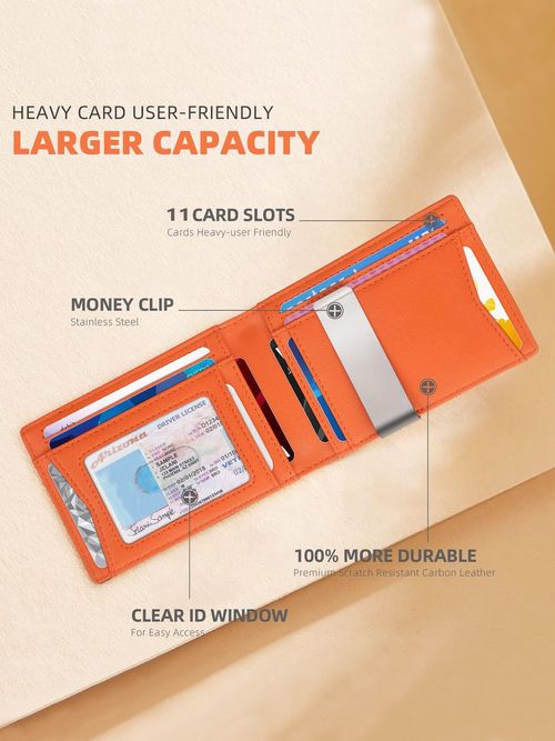 Hot spot European and American carbon fiber pattern gold clip minimalist multi-card card holder wallet flip cover 20% fold