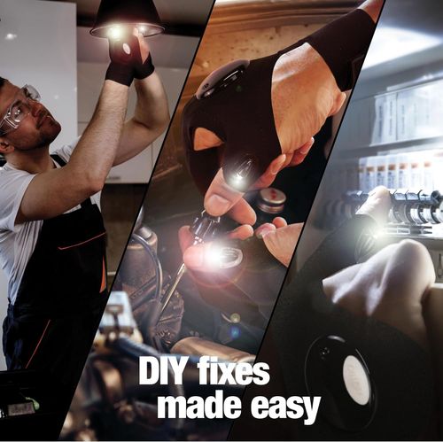 LED Flashlight Gloves, Stocking Stuffers Gifts for Men, Christmas White Elephant Gifts for Adults Dad Him Boyfriend Birthday Father's Day, Cool Gadget Finger Lights for Fishing Camping