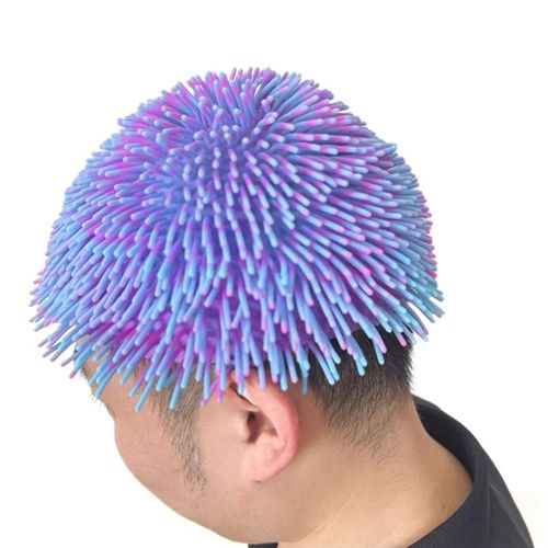 Hot style Afro wig soft rubber head cover two-color fur ball toy prank vent artifact TPR network celebrity hat