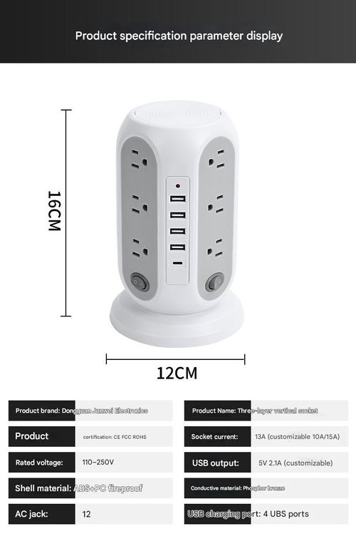 UK standard multifunctional power socket for household use with 5 USB fast charging and overload protection