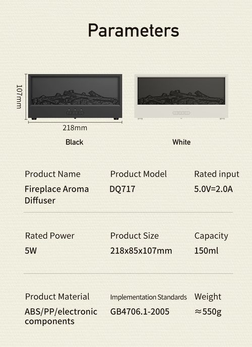 Simulated 3D fireplace flame aroma diffuser desktop home remote control fireplace flame humidifier seven-color ambient light